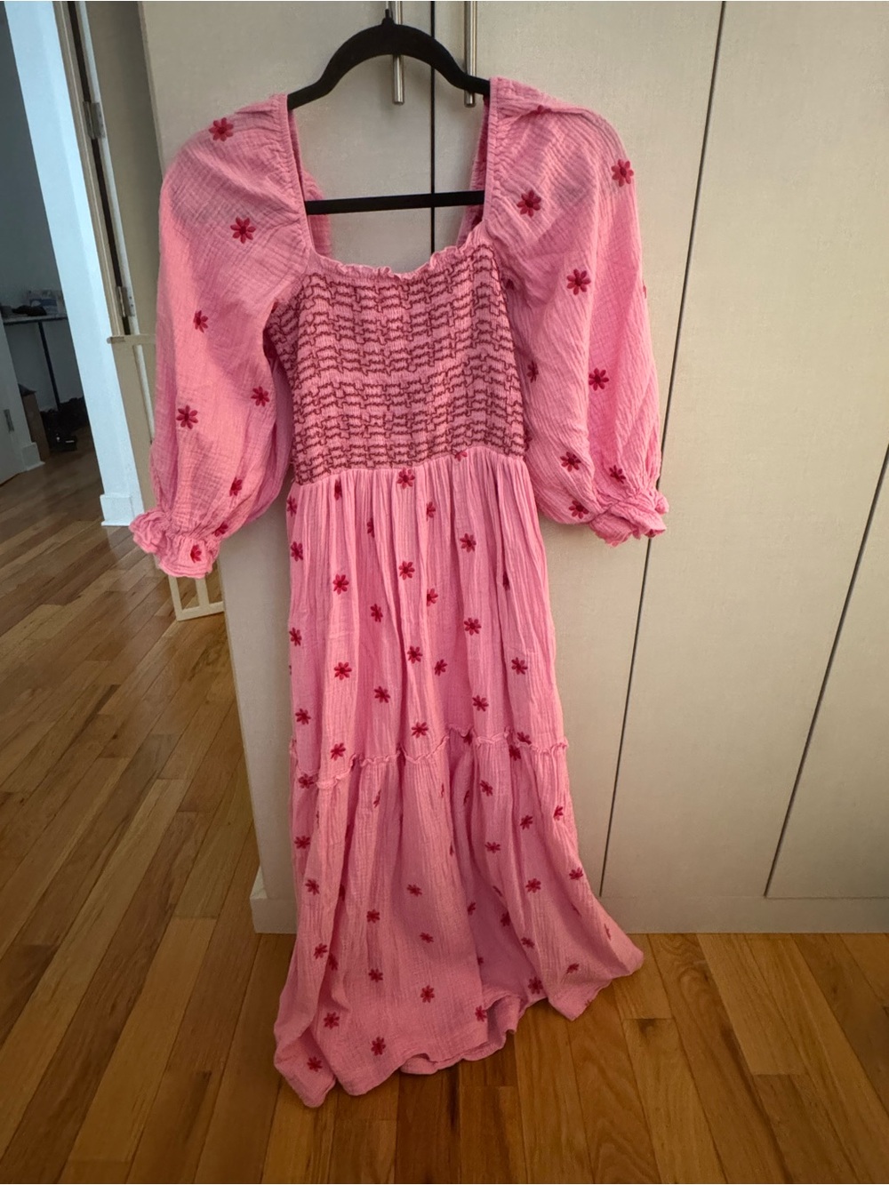 Pink midi dress - Large